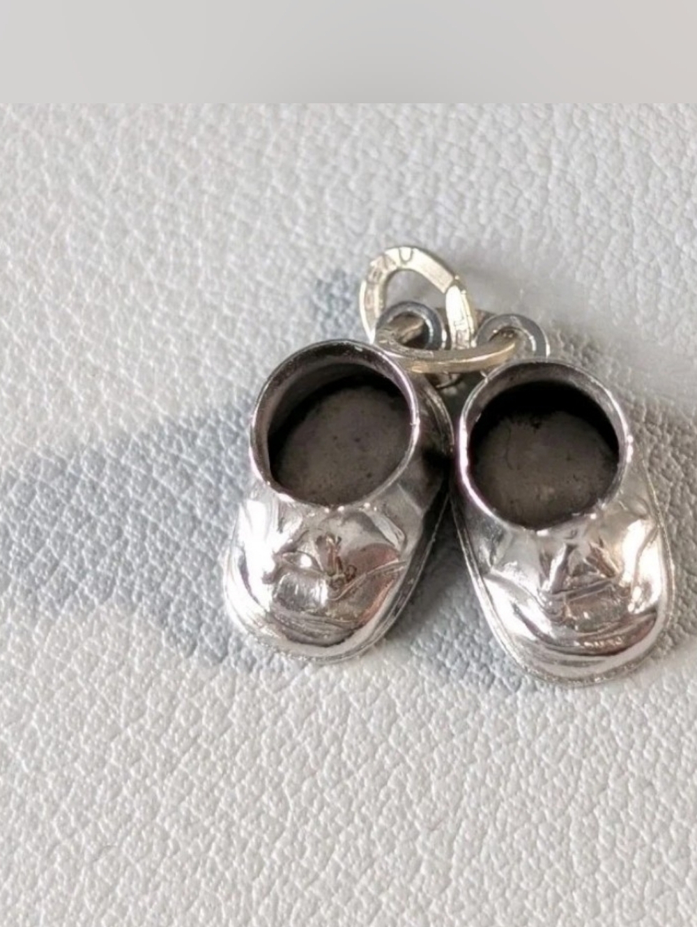 Vintage Silver B Beau Sterling Pair Baby Shoe Booties Small Charm Collectible